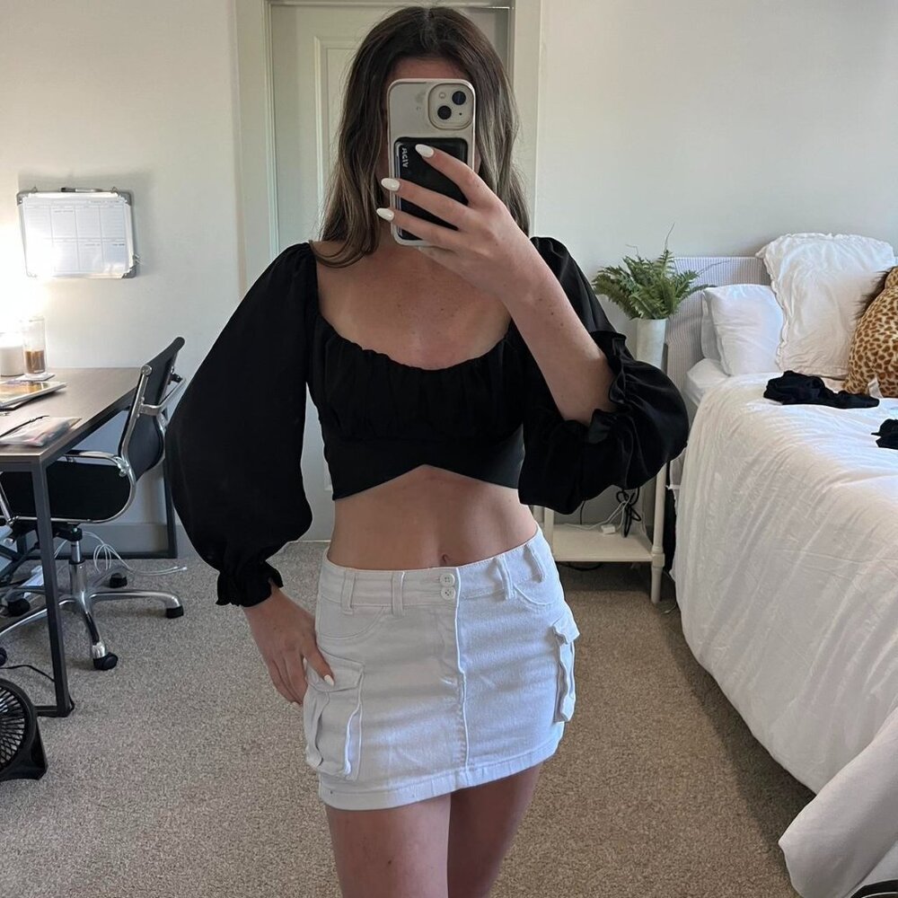 Black shein going out crop top
